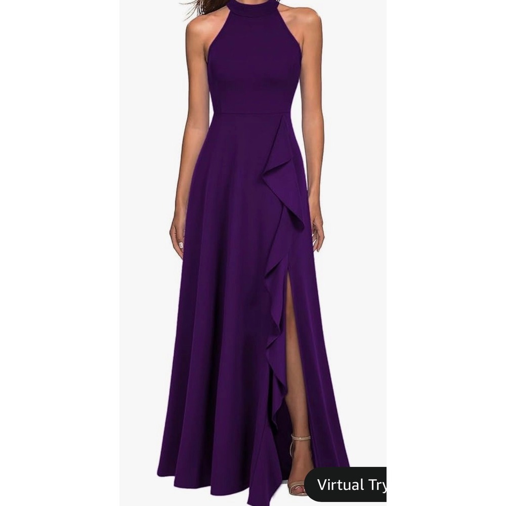 WOOSEA‎ Womens High Neck Split Bodycon Mermaid Evening Cocktail Long Dress XL
